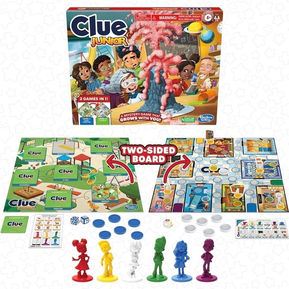 Clue Junior Mystery Game — Hasbro Gaming Pink Volcano Edition - Picture 3 of 4